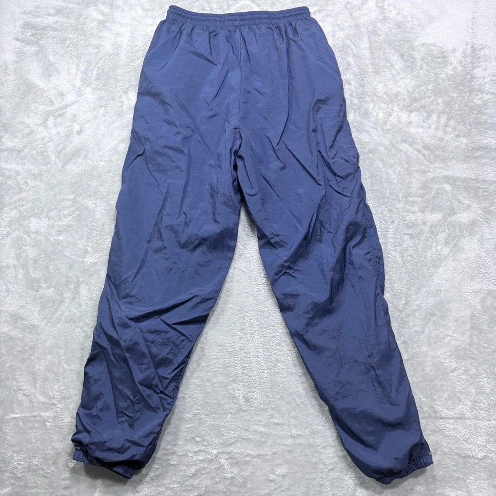 Vintage Nike Track Pants Mens Medium Navy Blue Lined Crinkle Nylon Zip Cuff